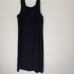 Kathie Lee Black Dress S 18, side buttoned opening